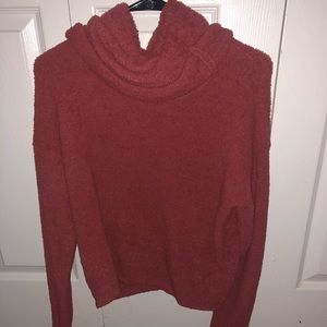 Orange fluffy knit long sleeve